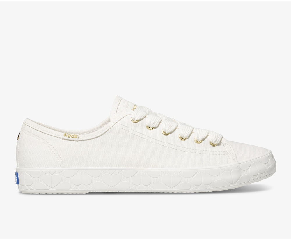 Tenis Keds Mujer Blancos - Kate Spade New York Kickstart Logo Foxing - 7219-JZXSI